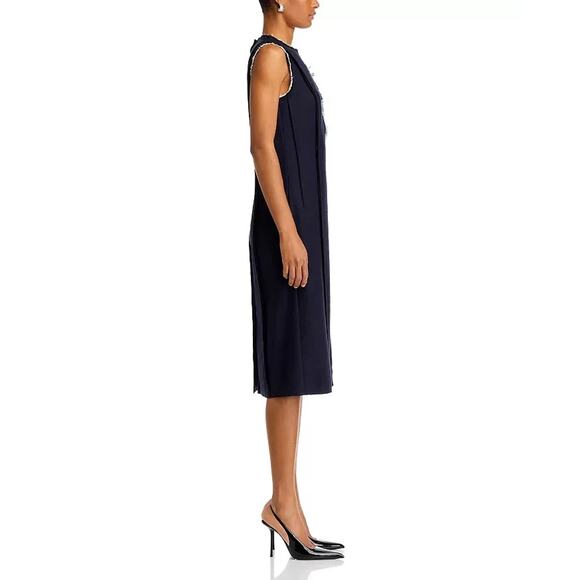 Jason Wu Collection Floral Embroidered MIDI Dress, Navy, Size 4 0126 - Picture 3 of 5